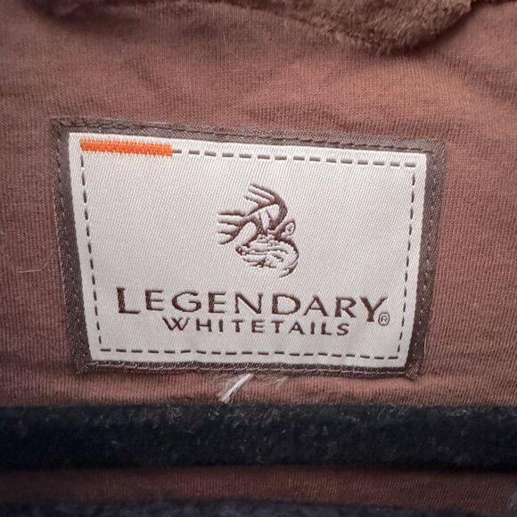 Mens Utility LEGENDARY WHITETAILS Navy Brown Sherpa Outdoor Zip-Up Vest 54 Chest - Picture 7 of 10